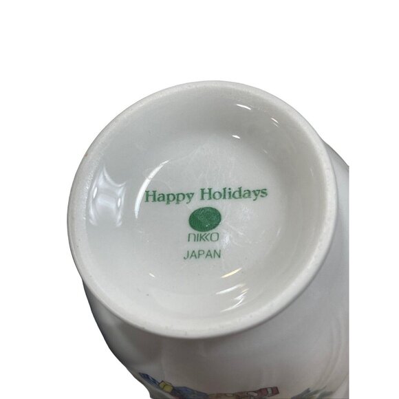 VTG Lot 3 Nikko Happy Holidays Footed Coffee Tea Cups Christmas Tree Swirl White - Picture 7 of 7